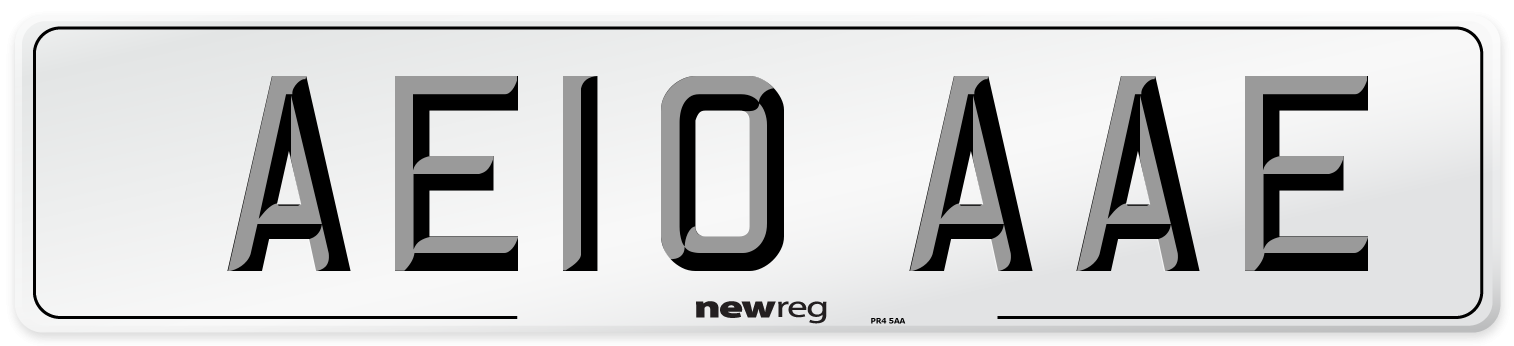 AE10 AAE Front Number Plate