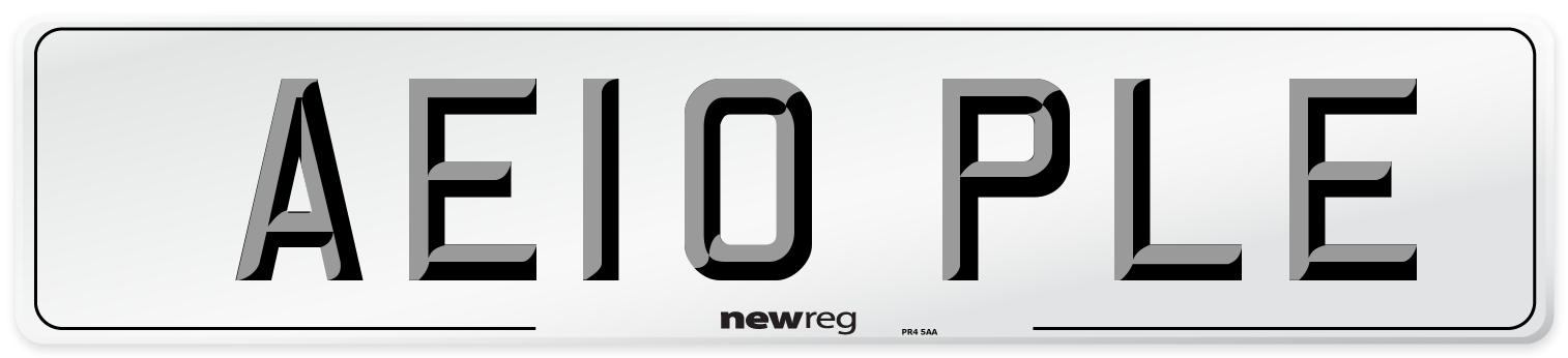AE10 PLE Front Number Plate