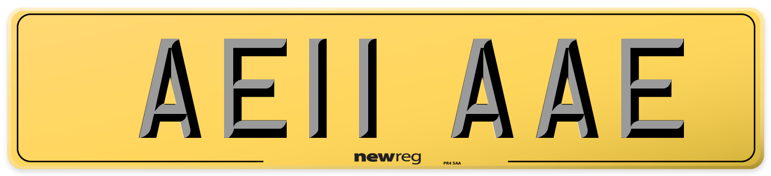 AE11 AAE Rear Number Plate
