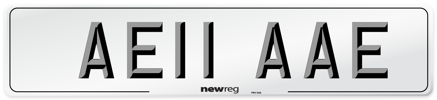 AE11 AAE Front Number Plate