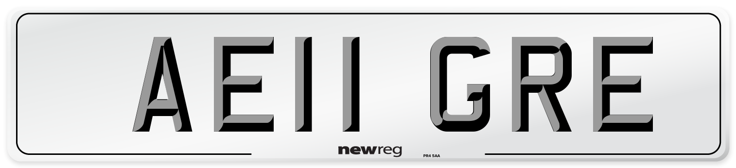 AE11 GRE Front Number Plate