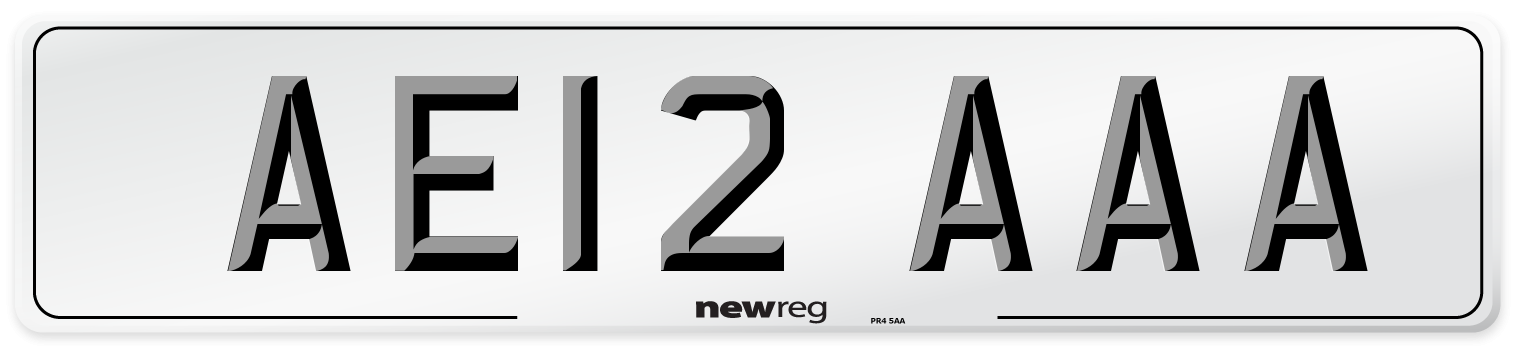 AE12 AAA Front Number Plate