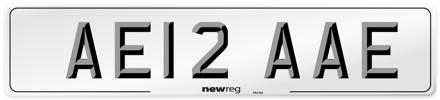 AE12 AAE Front Number Plate