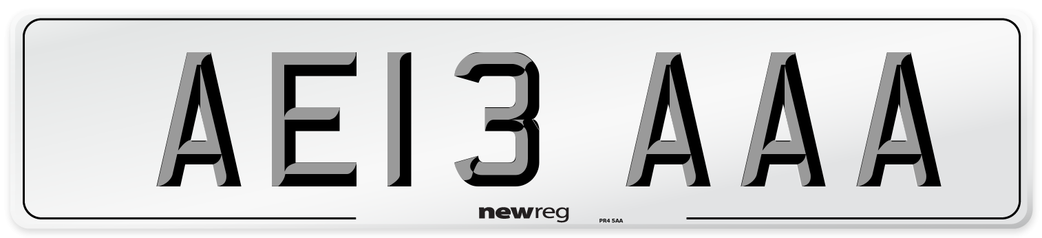 AE13 AAA Front Number Plate