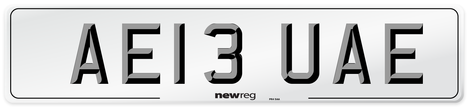 AE13 UAE Front Number Plate