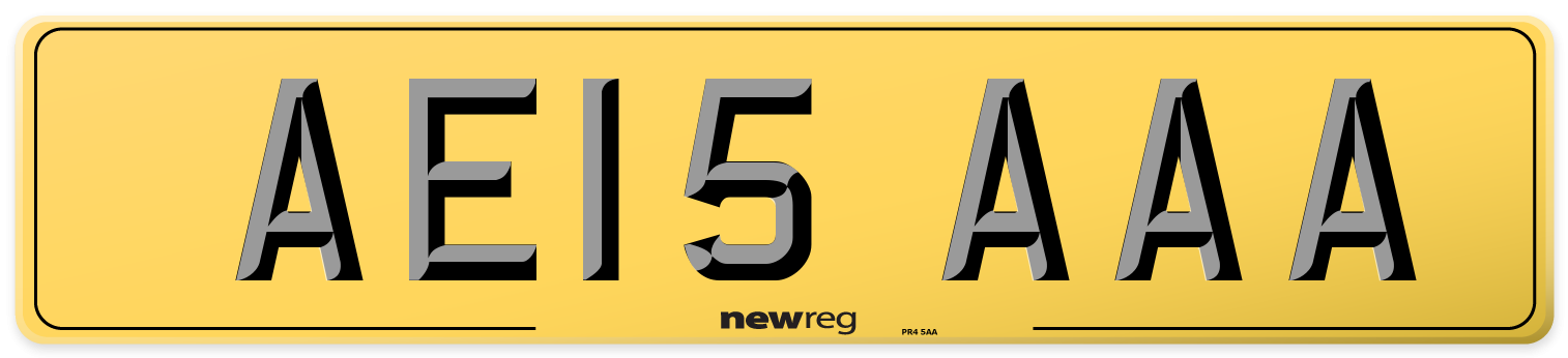 AE15 AAA Rear Number Plate