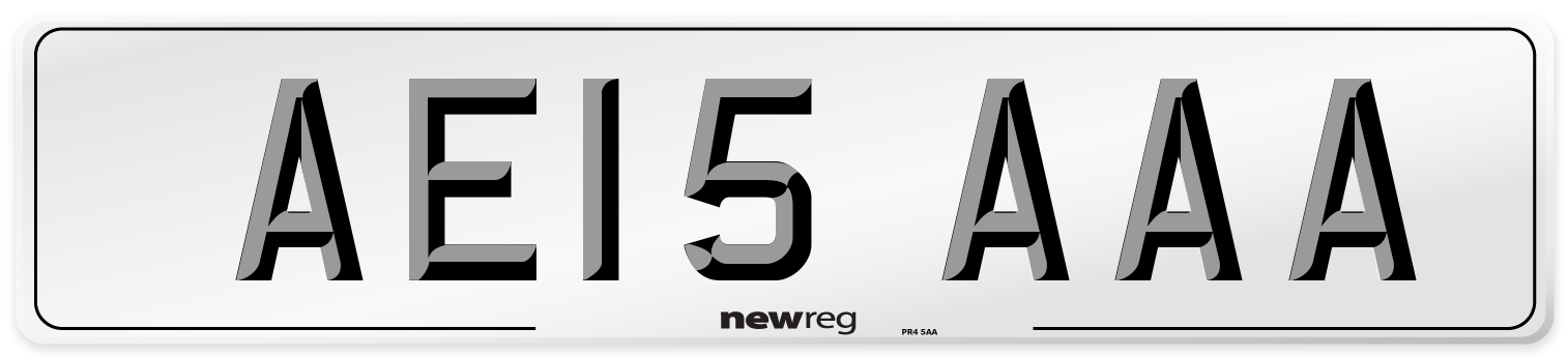AE15 AAA Front Number Plate