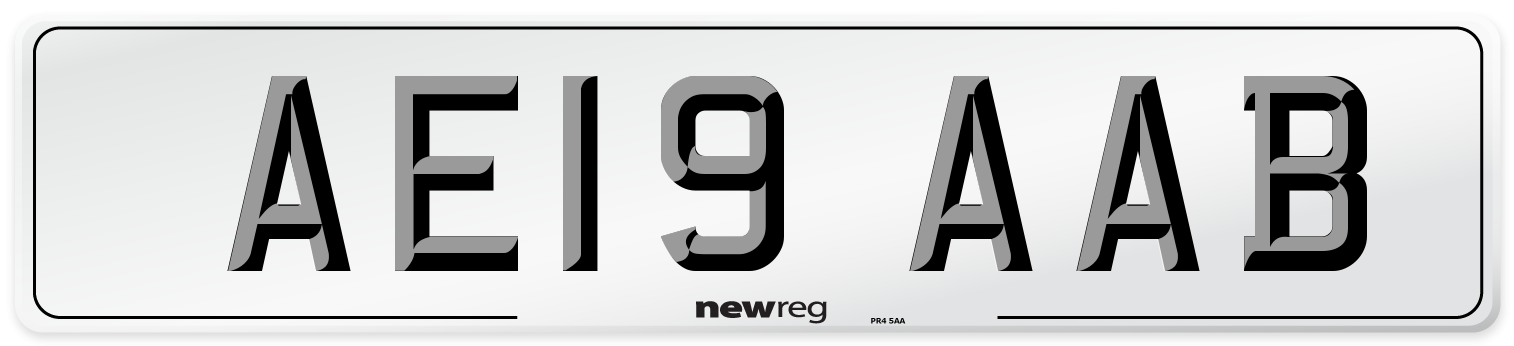 AE19 AAB Front Number Plate