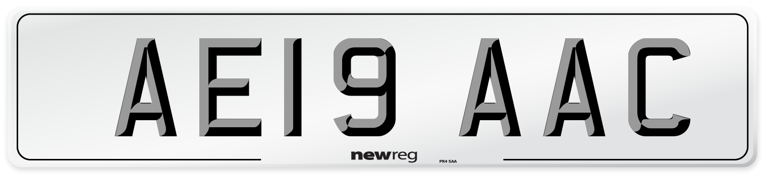 AE19 AAC Front Number Plate