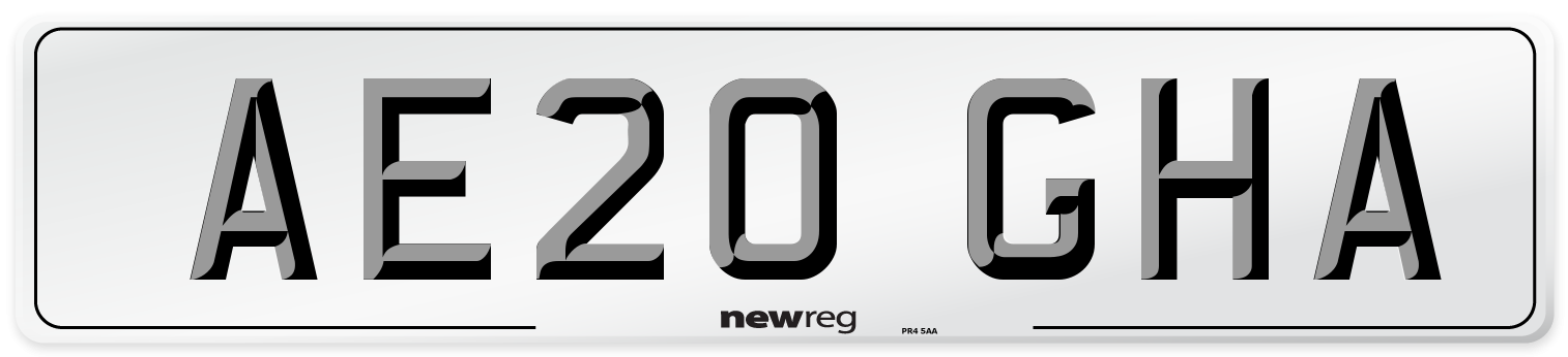 AE20 GHA Front Number Plate