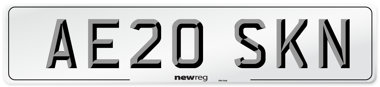 AE20 SKN Front Number Plate