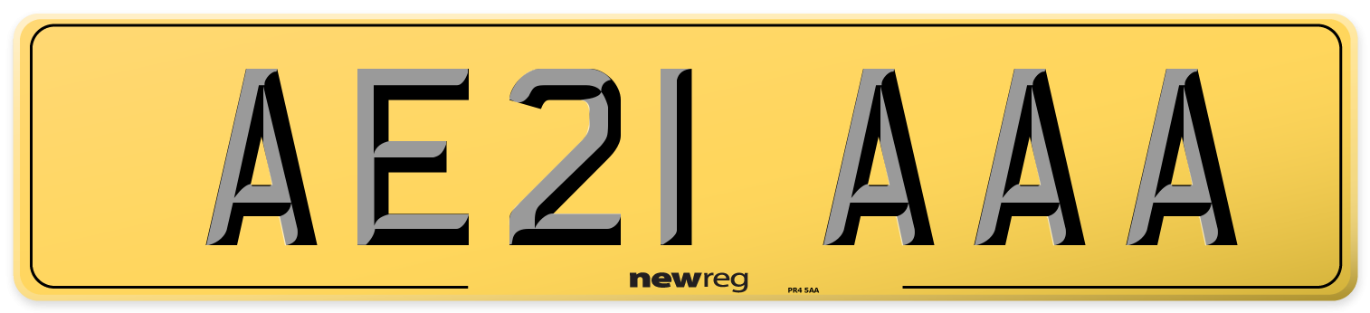 AE21 AAA Rear Number Plate