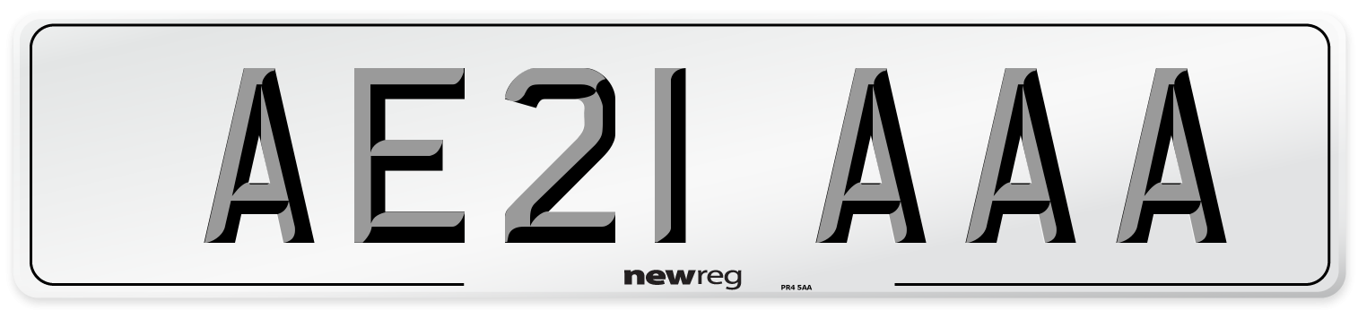 AE21 AAA Front Number Plate