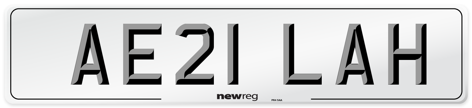 AE21 LAH Front Number Plate