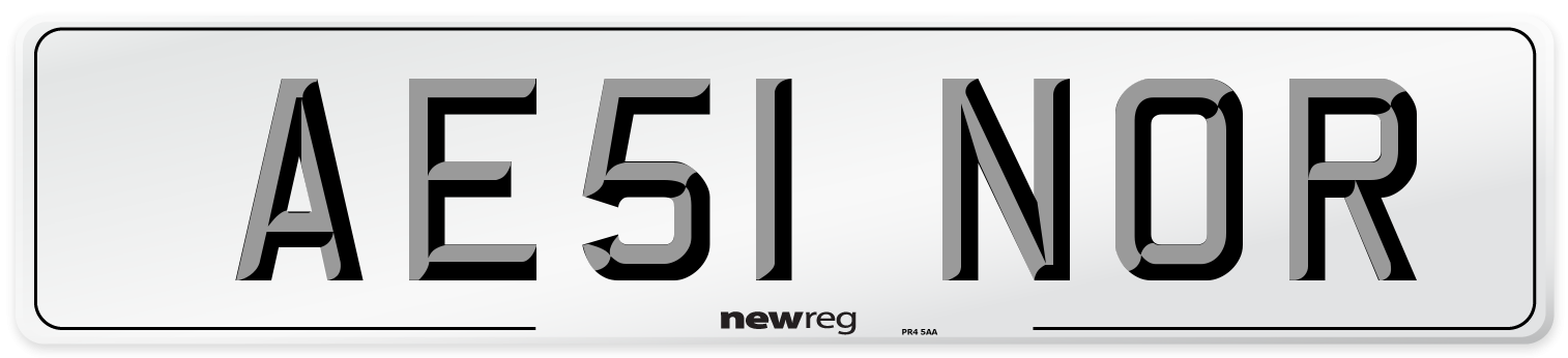 AE51 NOR Front Number Plate