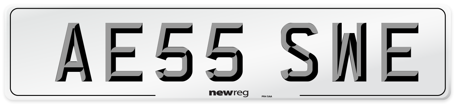 AE55 SWE Front Number Plate