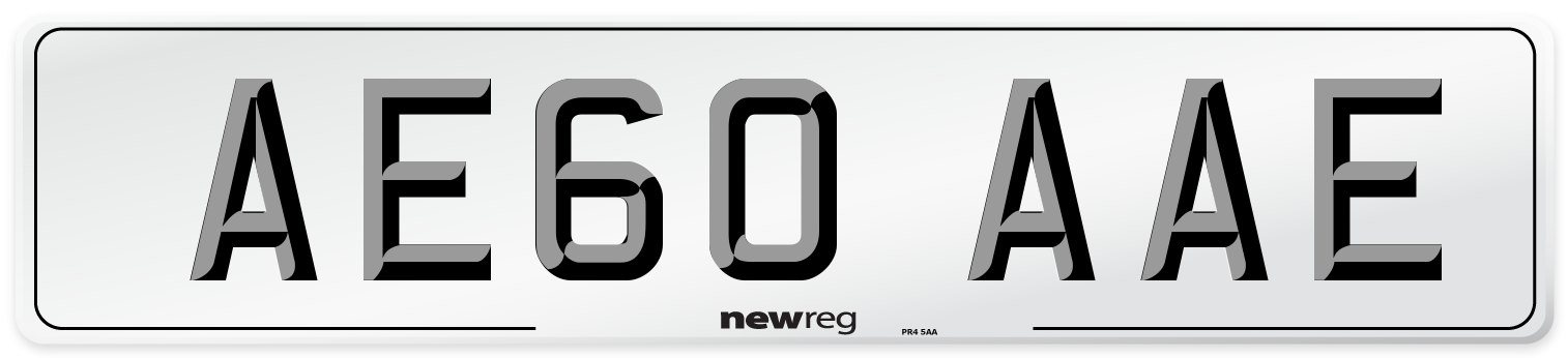 AE60 AAE Front Number Plate