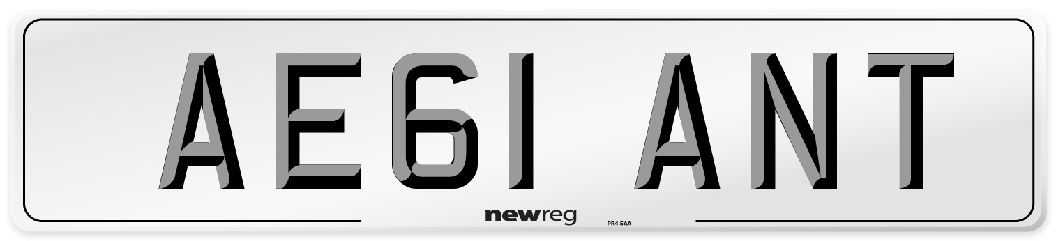 AE61 ANT Front Number Plate