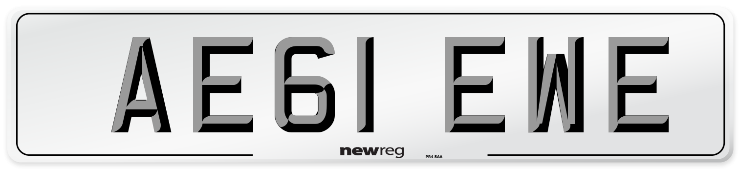 AE61 EWE Front Number Plate