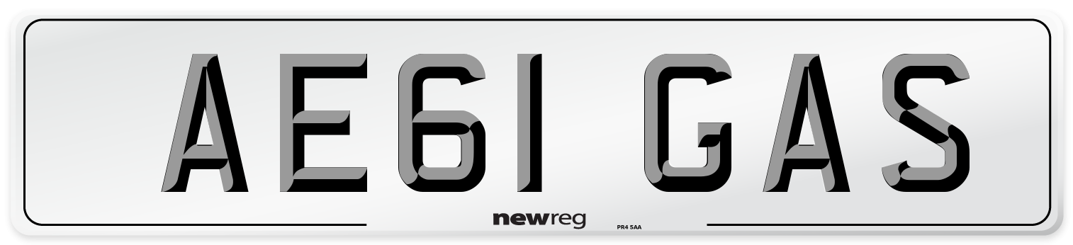 AE61 GAS Front Number Plate