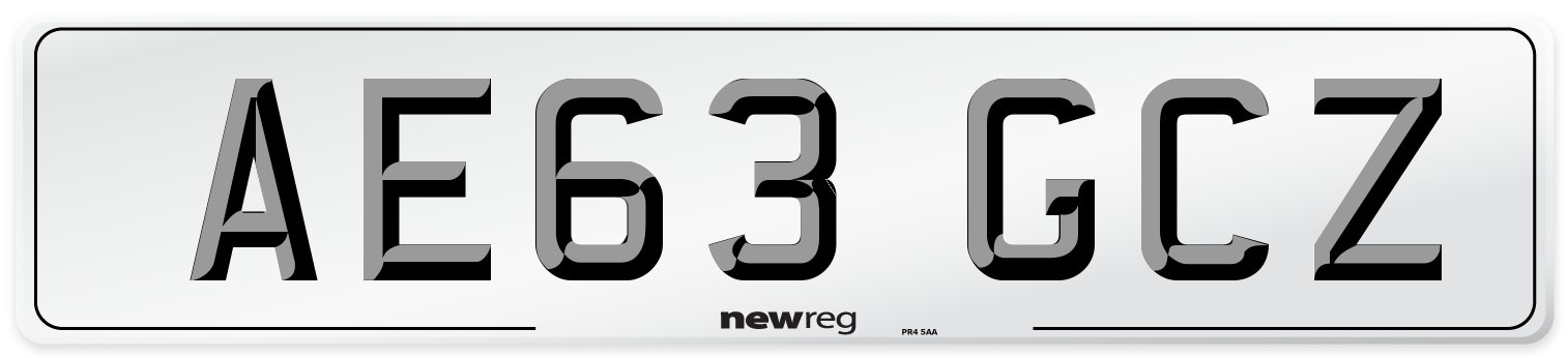 AE63 GCZ Front Number Plate