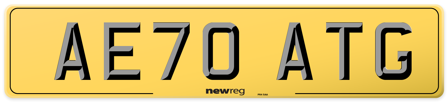 AE70 ATG Rear Number Plate
