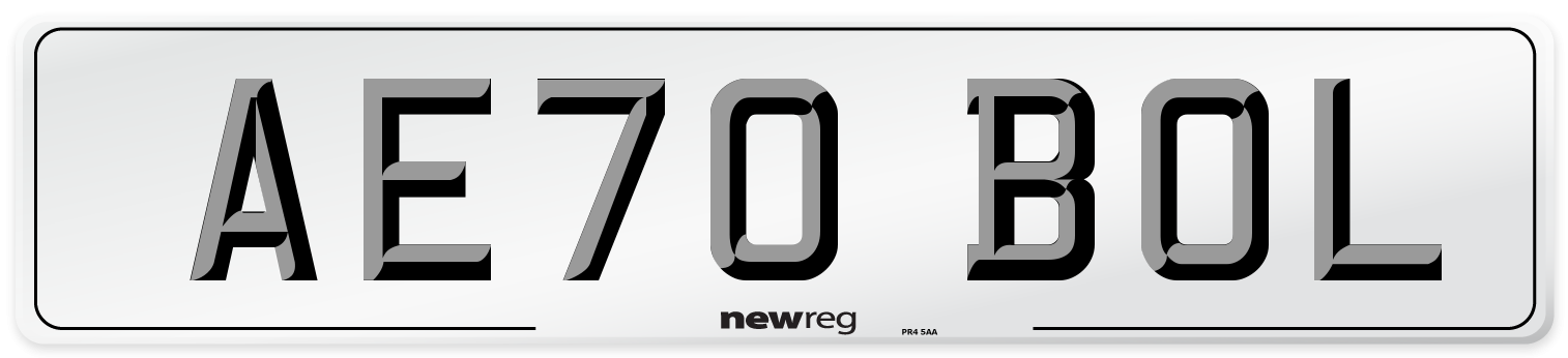 AE70 BOL Front Number Plate