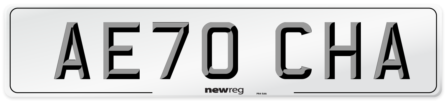 AE70 CHA Front Number Plate