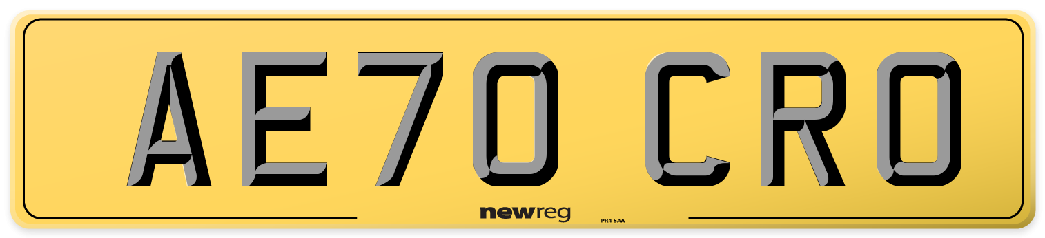 AE70 CRO Rear Number Plate