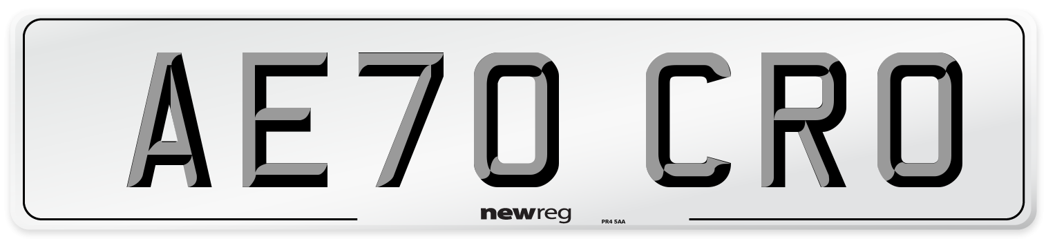 AE70 CRO Front Number Plate