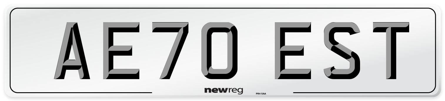 AE70 EST Front Number Plate