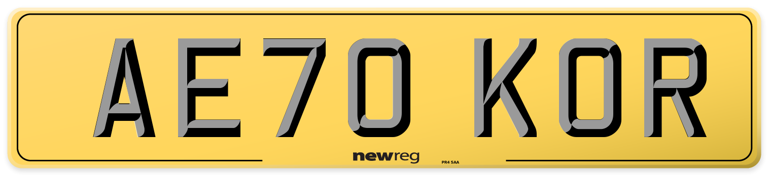 AE70 KOR Rear Number Plate