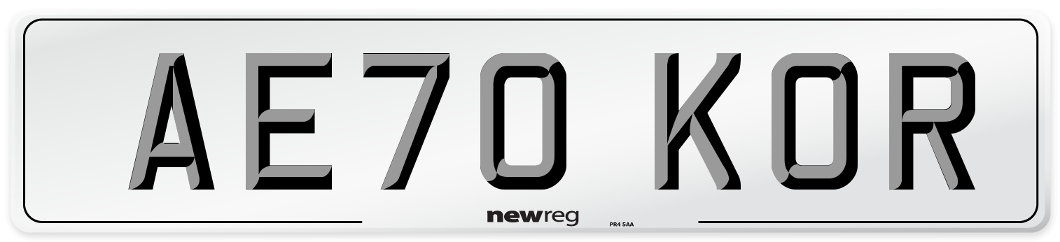 AE70 KOR Front Number Plate