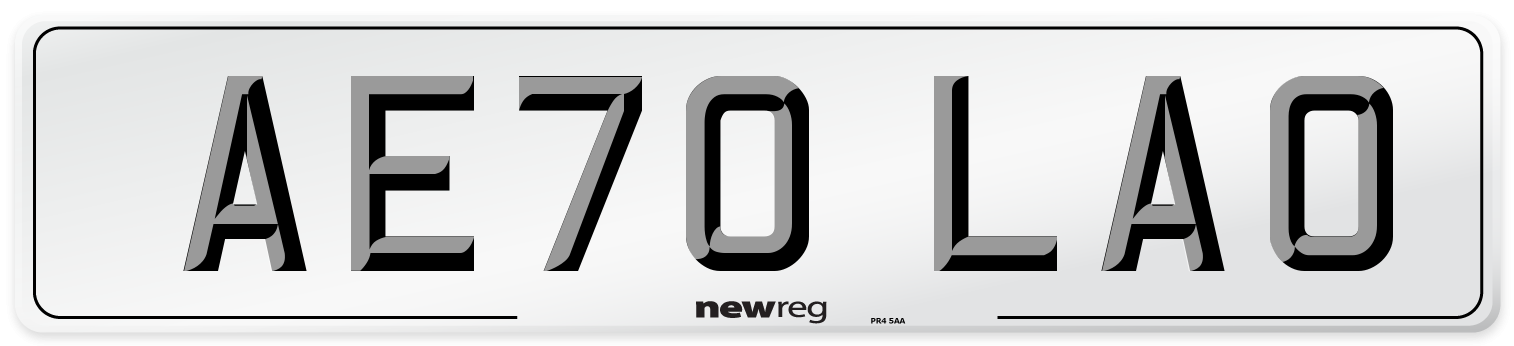 AE70 LAO Front Number Plate