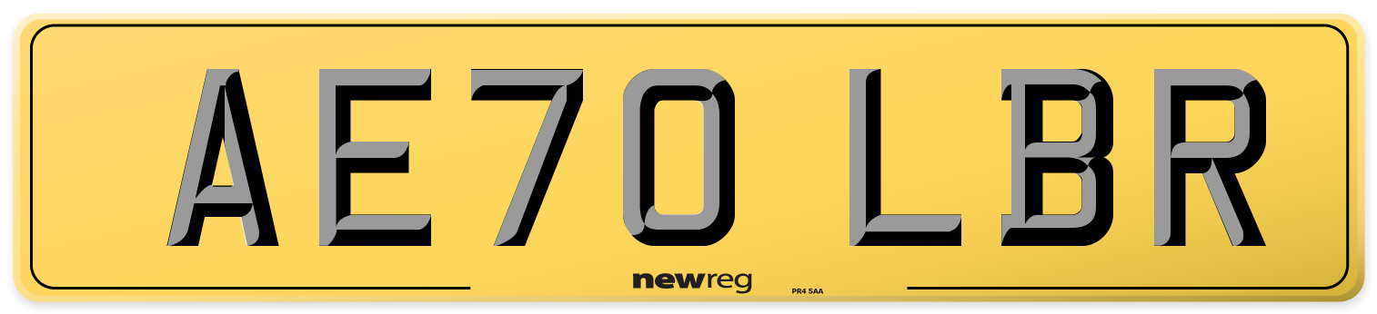 AE70 LBR Rear Number Plate