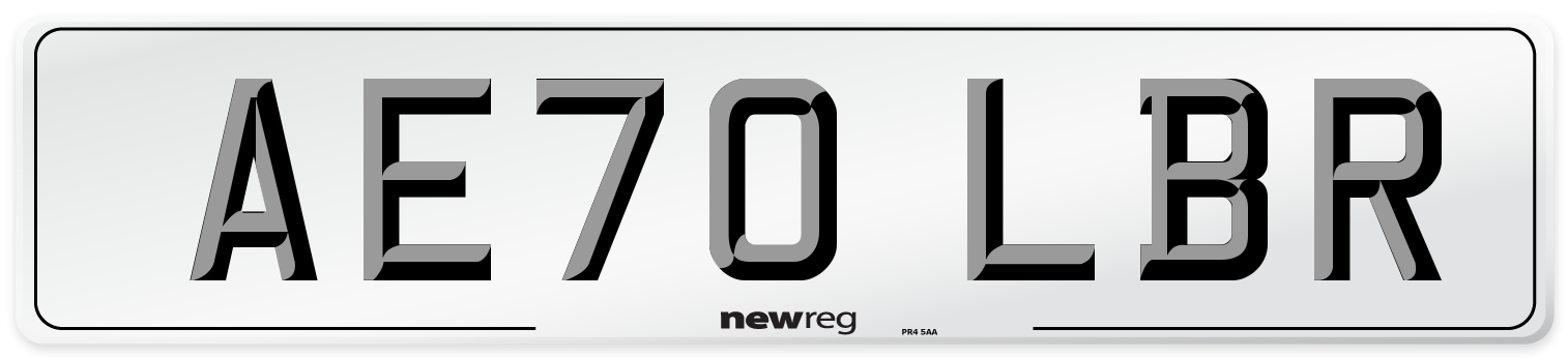 AE70 LBR Front Number Plate