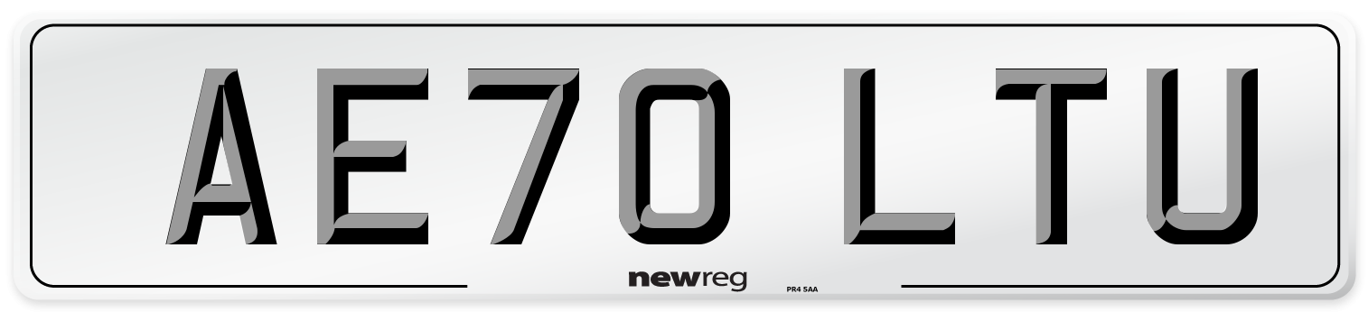 AE70 LTU Front Number Plate