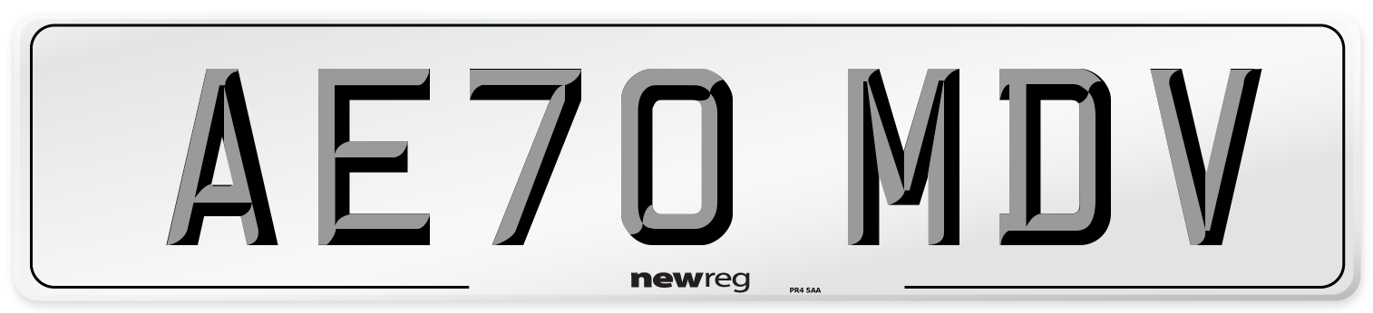 AE70 MDV Front Number Plate