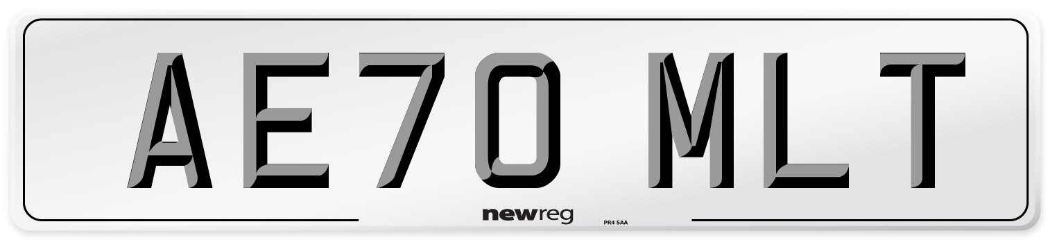 AE70 MLT Front Number Plate