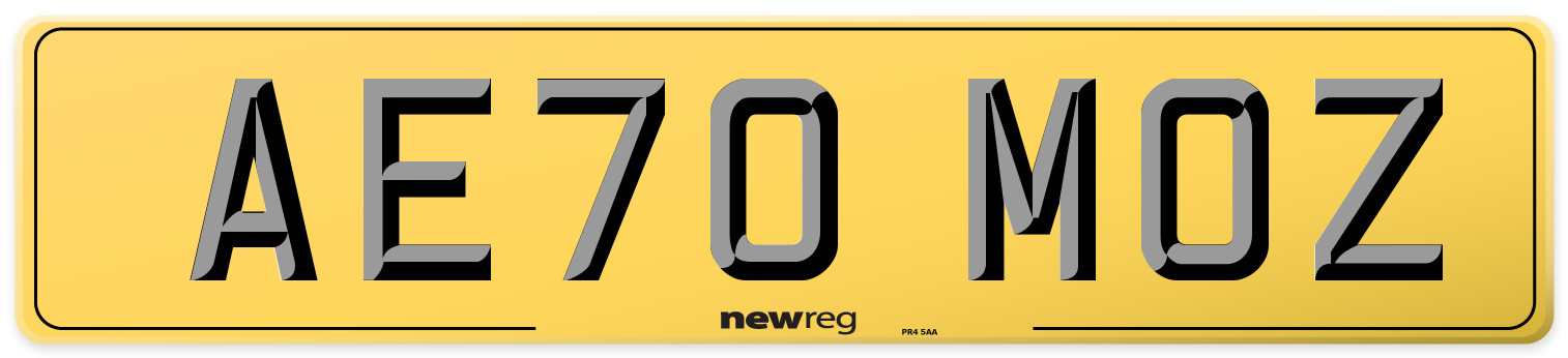 AE70 MOZ Rear Number Plate