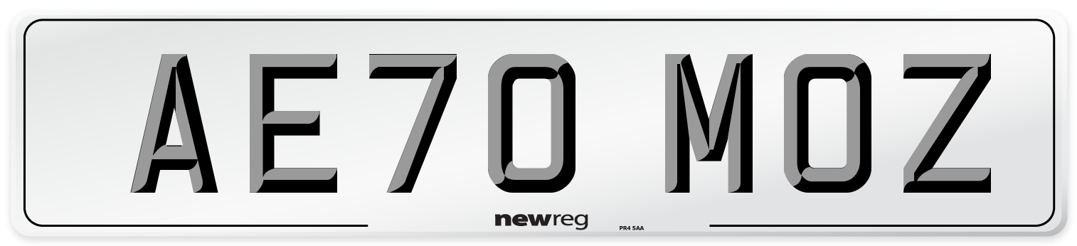 AE70 MOZ Front Number Plate