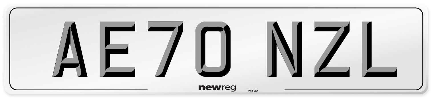 AE70 NZL Front Number Plate
