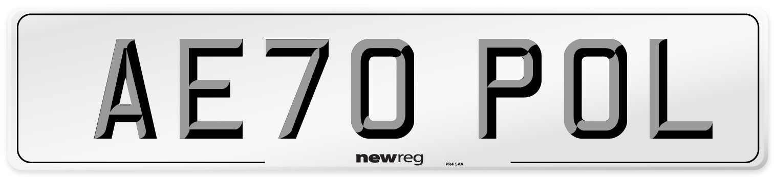 AE70 POL Front Number Plate