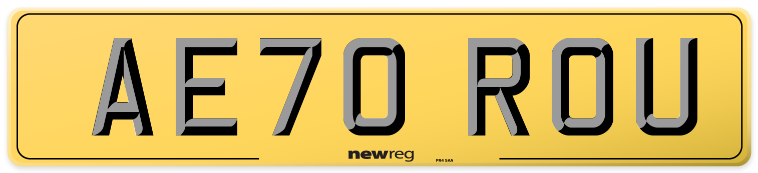 AE70 ROU Rear Number Plate