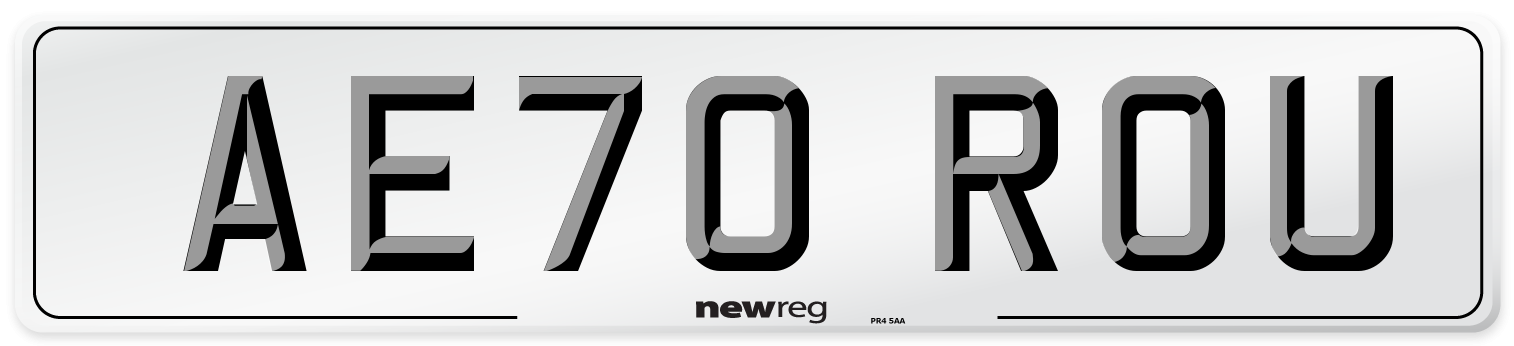 AE70 ROU Front Number Plate
