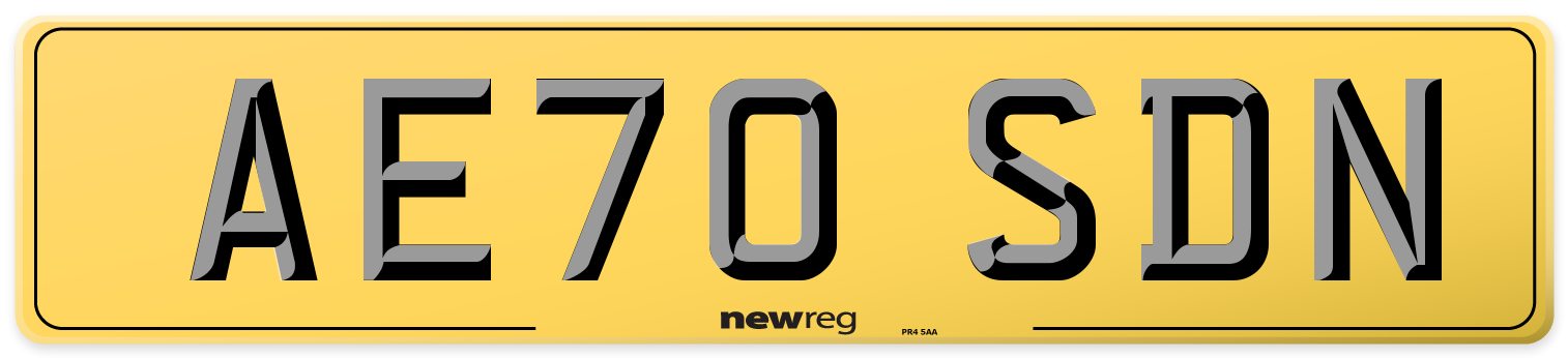 AE70 SDN Rear Number Plate