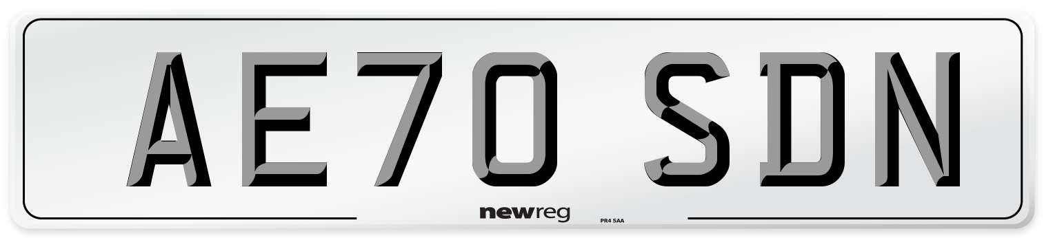 AE70 SDN Front Number Plate