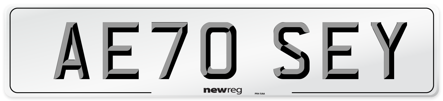 AE70 SEY Front Number Plate