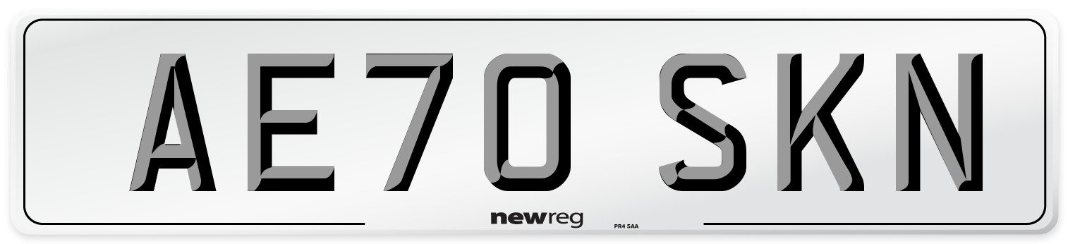 AE70 SKN Front Number Plate