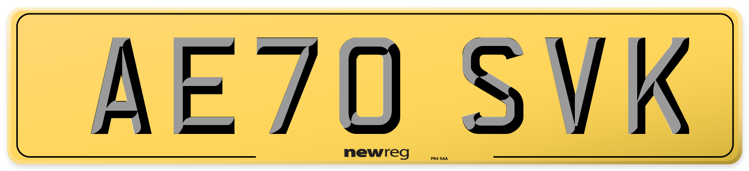 AE70 SVK Rear Number Plate